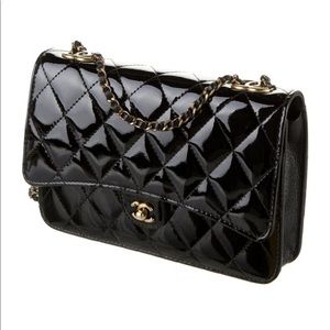 Chanel Eyelet Patent Rare Wallet On Chain WOC